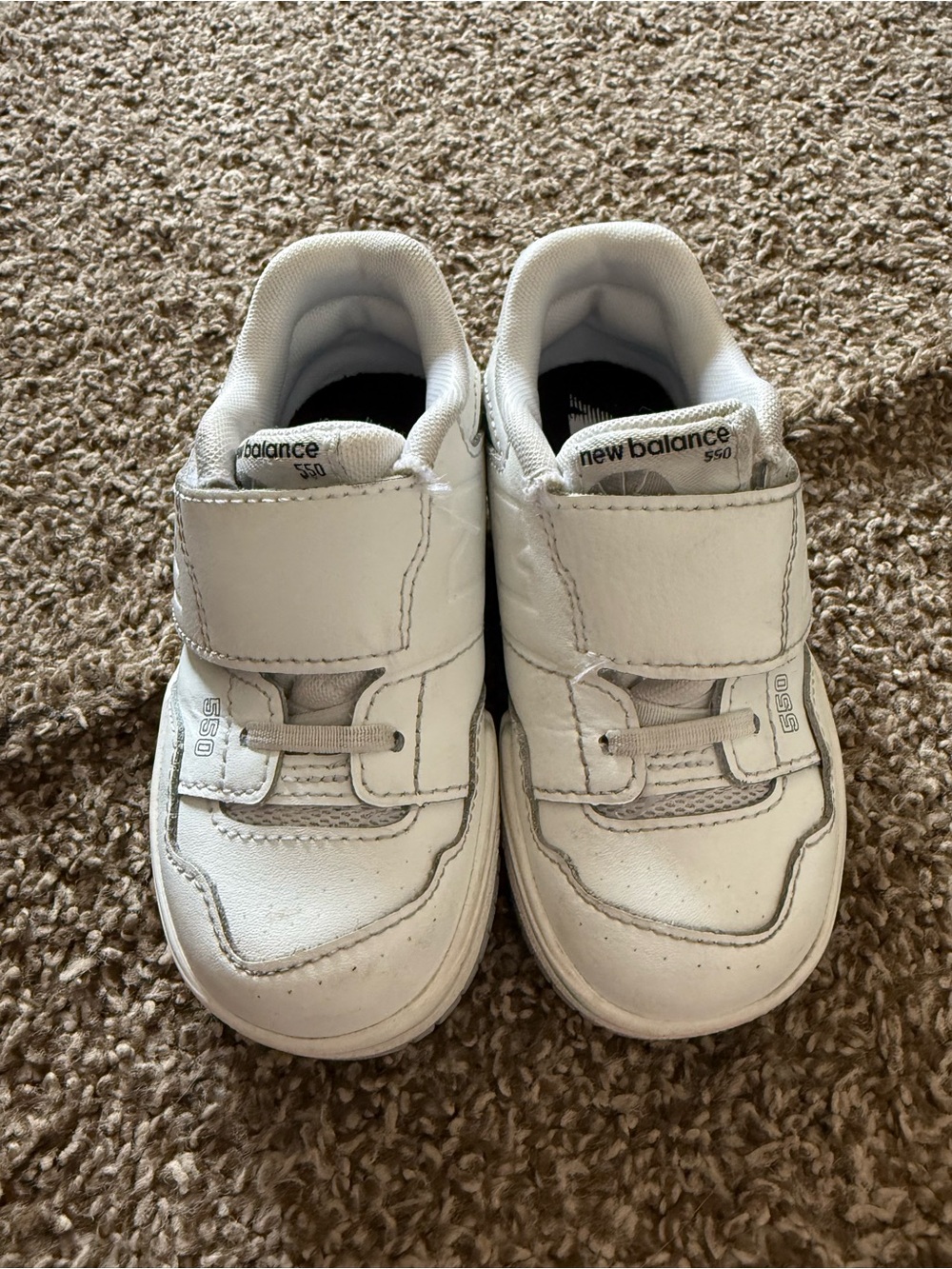 New Balance Kids White Velcro Sneakers